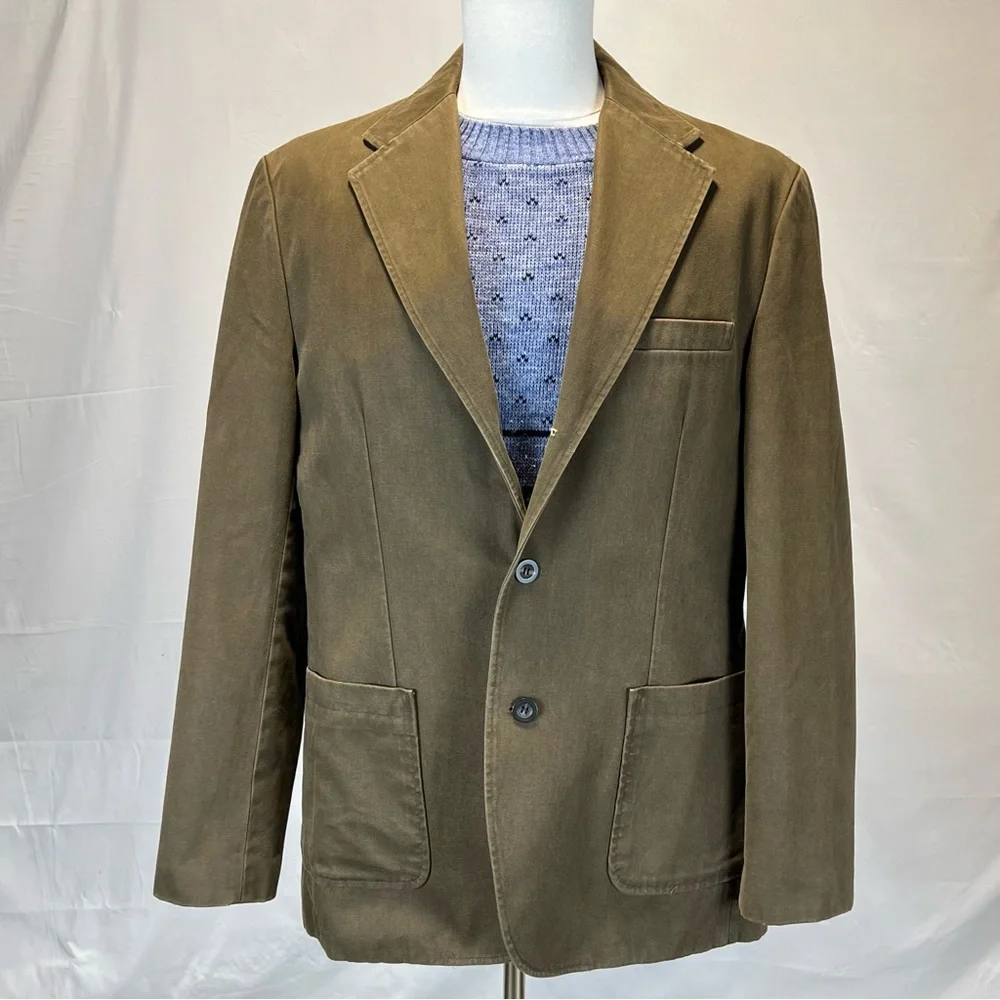 VINTAGE 100% cotton duck men’s‎ blazer sports jacket coat St. John’s bay neutral